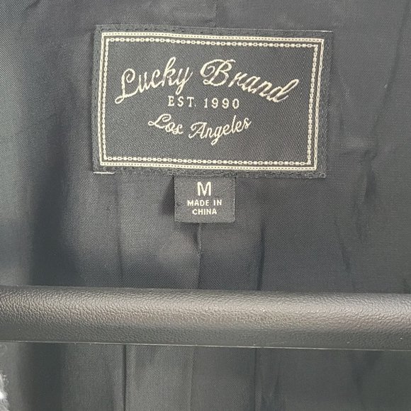 LUCKY BRAND Collection Drape Front coat black Sz M - Picture 8 of 9